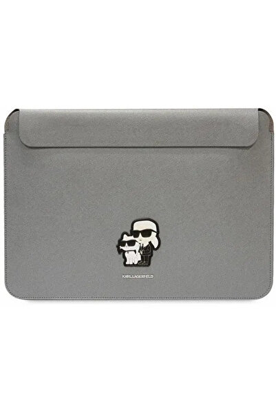 Karl Lagerfeld Husă KLCS14SAKCPMG 14 " argintiu/argintiu Saffiano Karl&Choupette