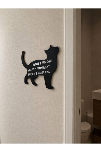 MARLITH HOME Kedi Temalı Ahşap Duvar Süsü-Mutfak ve Ev Dekorasyonu MDF