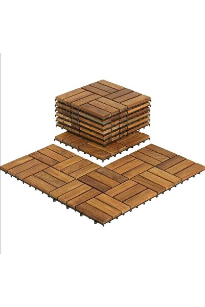 Bahçem Ahşap Yer Karosu %100 Akasya Ağacı 30x30cm 0,81 M2 - 9 Adet