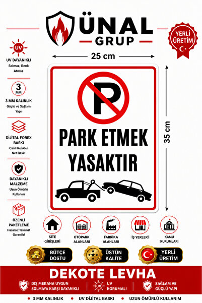 Genel Markalar Garaj Kapısı Park Etmek Yasaktır Uyarı Ikaz Levhası 25*35 Cm