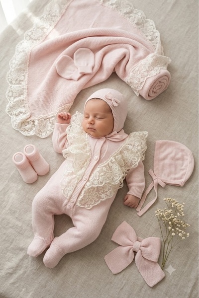 Nipperland KIZ VE ERKEK bebek için triko hastane çıkış seti %100 organik cotton