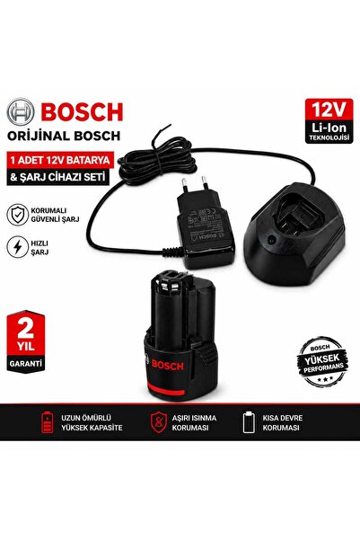 Bosch Gba 12v 2.0ah Professional Akü (Tek) ve Gal 12 V-20 Şarj Aleti