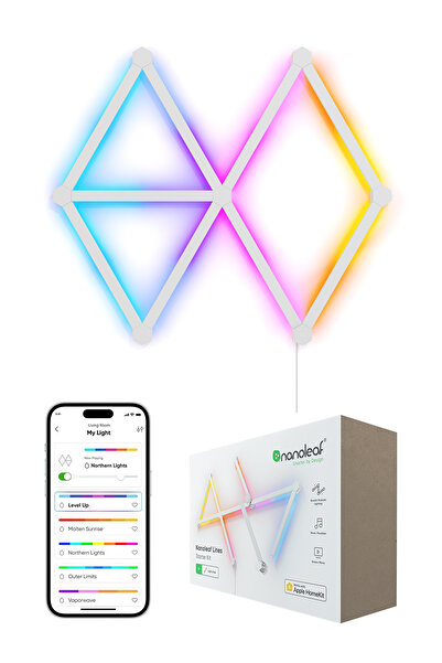 Nanoleaf Akıllı RGBW Led Işık Şerit Başlangıç Paketi App Kontrollü, 9 Parça, ...