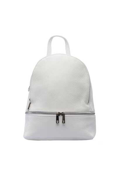 TORO NERO Rucsac de damă din piele întoarsă albă