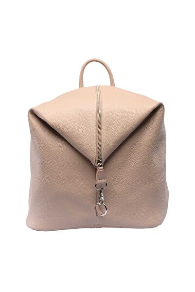 TORO NERO Rucsac de damă din piele naturală roz pal Zip and Glow