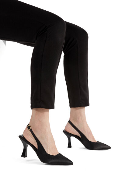 OSIO Satin Pointed Toe Open Back Strap Heeled Casual Comfortable Women's Heel...