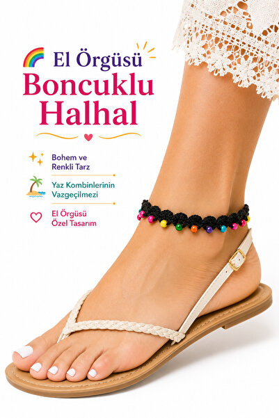 NEHOLİA Hand Knitted Anklet Women's Anklet Beaded Pearl-Colored Wedding Dress...