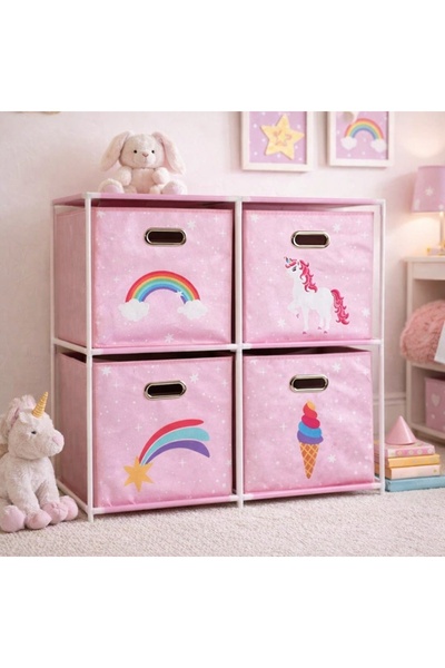 Gift Design Dulap modular cu 2 rafturi și 4 cutii de depozitare Unicorn