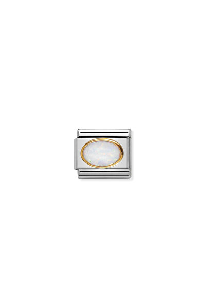 NOMİNATİON Composable Classic Dekoratif Link - Taşlar Oval - Beyaz Opal - (07...