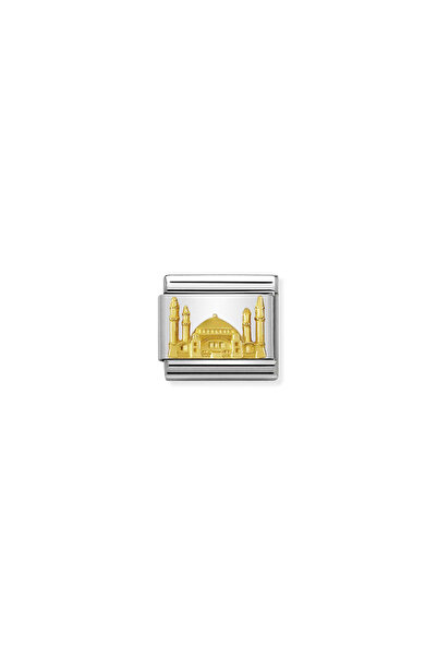 NOMİNATİON Composable Classic Monument Relıef 2 In Stainless Steel With 18k G...