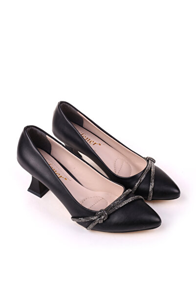 Walkenzo 803 Women's 6 cm Heeled Stone Classic Shoes