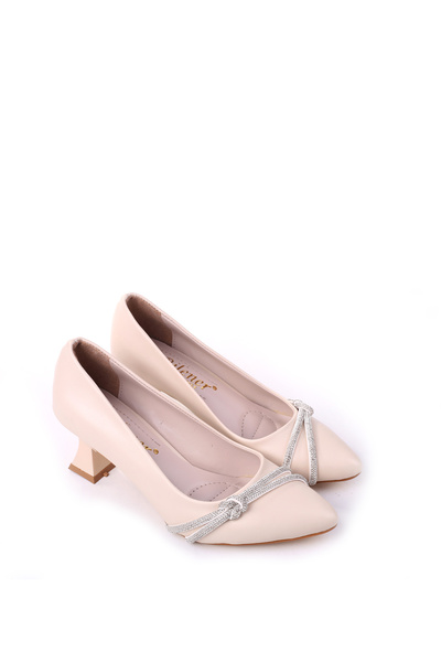 Walkenzo 803 Women's 6 cm Heeled Stone Classic Shoes