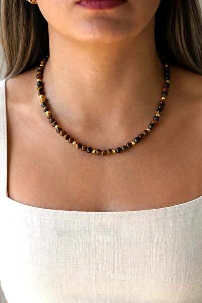 Orenda Design Tiger's Eye Natural Stone Necklace |   Courage, Strength, and P...