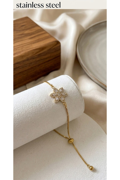 stainless steell Gold Color Adjustable Star Model Steel Bracelet