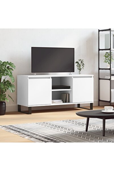 Concept Comodă TV, alb, 104x35x50 cm, lemn compozit