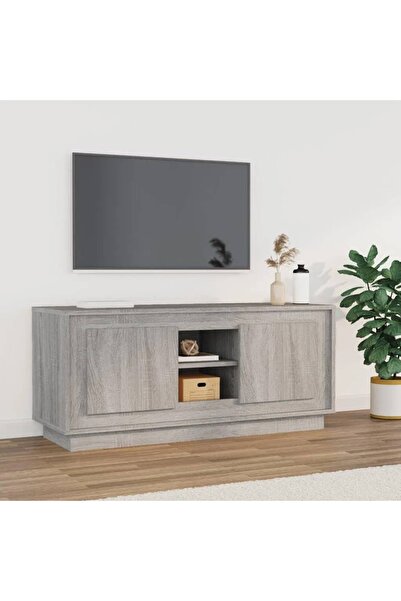 Concept Comodă TV, gri sonoma, 102x35x45 cm, lemn prelucrat