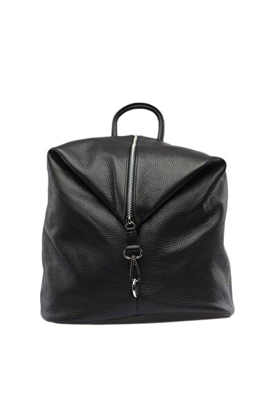 TORO NERO Rucsac negru pentru femei din piele naturală Zip and Glow