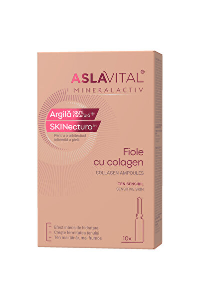 ASLAVİTAL Duo de fiole revitalizante cu colagen: Ser hidratant pentru ten nor...