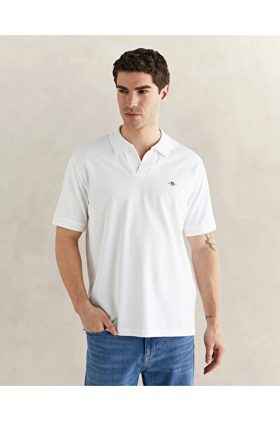 Gant Erkek Beyaz Regular Fit Logolu Polo Yaka T-Shirt