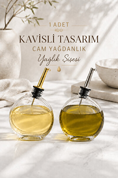Anadolu Saray Kavisli Tasarım Cam Yağdanlık Yağlık Şişesi Sızdırmaz Cam Şişe ...