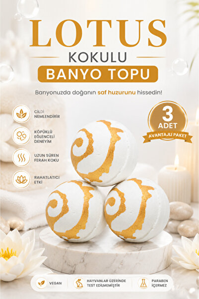 bath box Bathbox Lotus Kokulu Banyo Topu, Nem Bombası, Jakuzi, Küvet Köpüğü T...