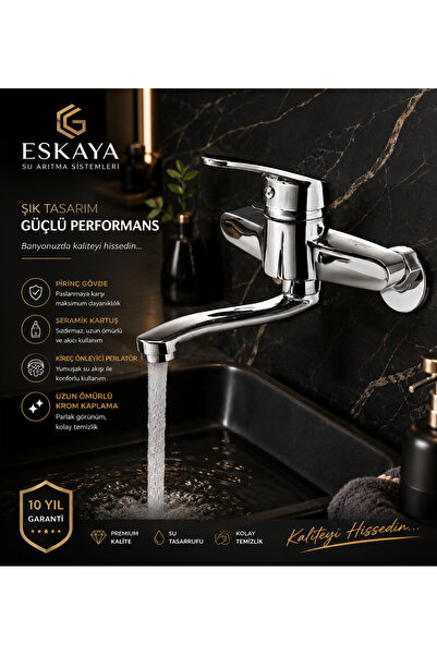 ESKAHOME صنبور مطبخ إسكا الكلاسيكي ذو التدفق السفلي، صنبور نافورة مضمون مقاوم...