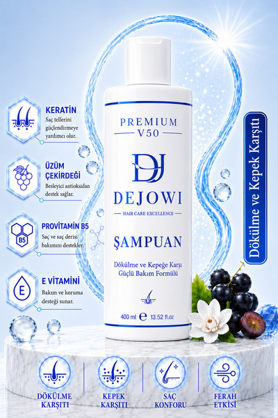 Dejowi شامبو V50 بريميوم المضاد للتساقط والقشرة 400 مل لا يحتوي على SLS/SLES