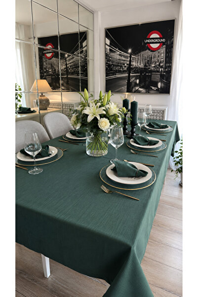Decamor home Royal Zümrüt Yeşil Masa Örtüsü 1 adet