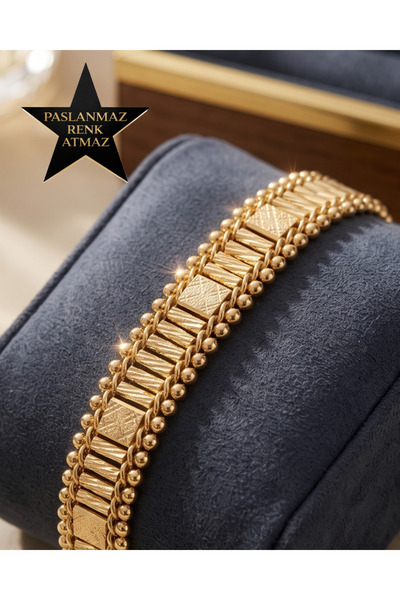 XUPING JEWELRY Xuping 14K Altın Renginde Plakalı Hasır Kadın Bileklik 19 cm