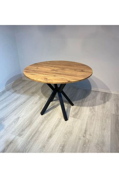 Cosargroup Yuvarlak Yemek Masası Pot Ayak Mutfak Balkon Masası 90x90