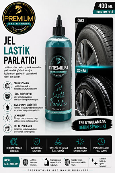 premium oto market JEL LASTİK PARLATICI (400 ML)