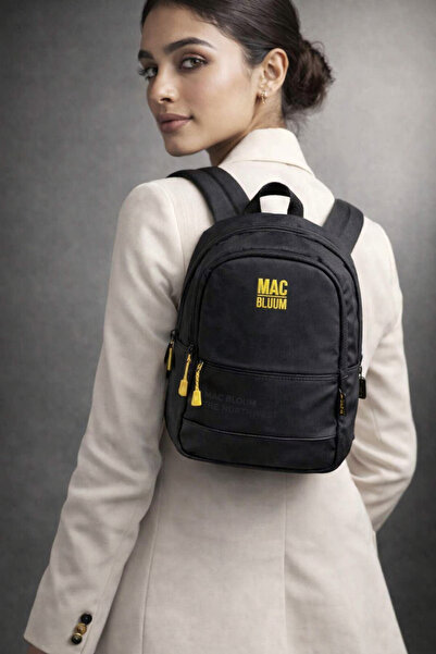 MAC BLOOM Premium Siyah Sırt Çantası – USB Şarj Girişli, Çok Bölmeli, Suya Da...