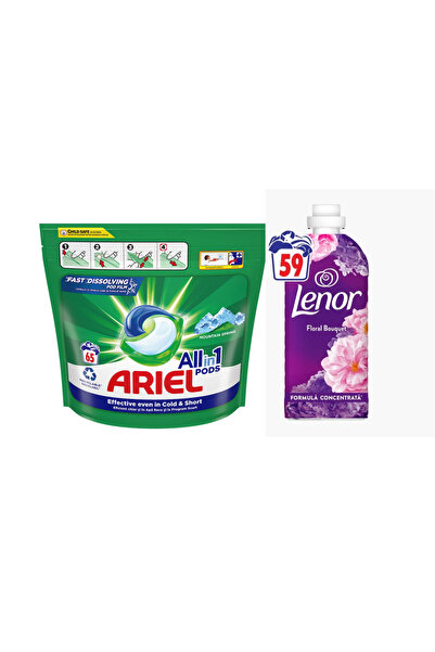 lenor Pachet Ariel MS 65 spalari + Balsam de Rufe 1.239l Floral Bouquet 59 sp...