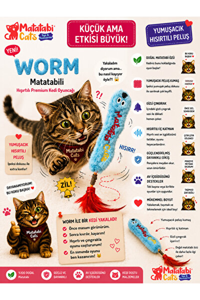 MATATABİ CATS Worm (Rustling, Rattle, Matatabi Li, Plush Toy)