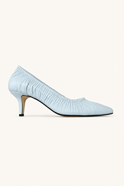 Arzillo Melora Genuine Light Blue piele detaliu încrețit Pantofi cu toc subți...
