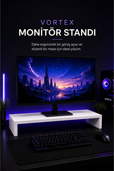 Atlanta Home Vortex Gaming Oyuncu Monitör Yükseltici Standı Setup Düzenleyici...