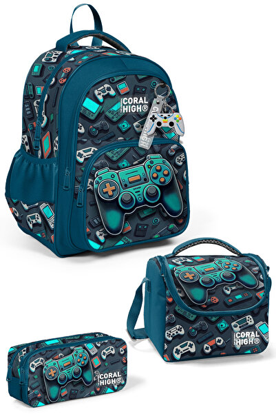 Coral High Kids Nefti Gamer Desenli 3 lü Okul Çanta Seti SET0114423