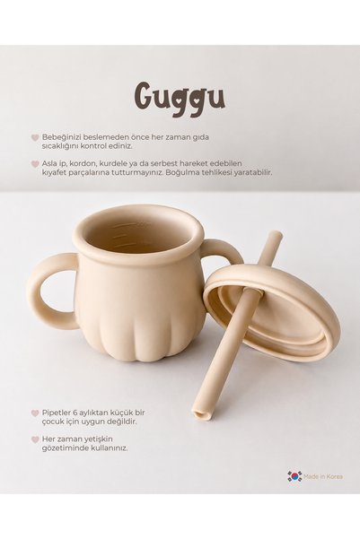 Tgm Baby Guggu Ultra Premium Silicone Drinking Cup with Straw (200 ml)
