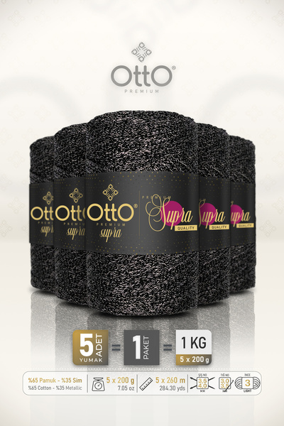 Otto Premium Glitter SUPRA - Μαύρο - Ασημί Γκλίτερ - Συσκευασία 5 τεμαχίων x ...