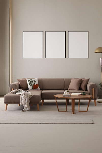 Ak sofa LEON SOL KÖŞE KAHVERENGİ