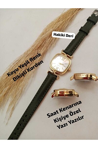 Brality SAAAT KENARINA KİŞİYE ÖZEL YAZI YAZILIR , Minimal Model Vintage Retro...