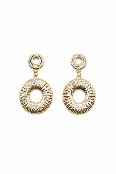 DEMOKAN Women Earrings Vintage Tooling Dangle Two Round 4cm Earrings