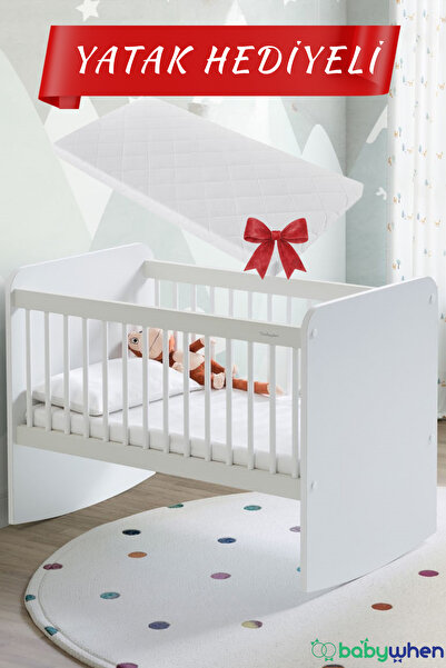 Babywhen Bebek Beşiği Park Beşik Kademeli Sallanır + Yatak Hediyeli 50x90