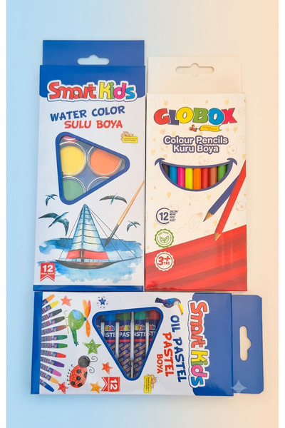BATS 12'Lİ BOYA SETİ 12X3- KURU BOYA 12'Lİ-PASTEL BOYA 12'Lİ-SULU BOYA 12'Lİ