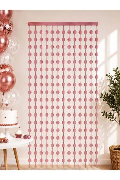 Parti Adresi Puanlı Mat Perde Rose Gold 1X2M