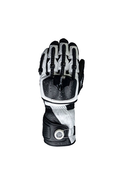Knox Handroid MK5 Korumalı Deri Motosiklet Eldiveni Siyah Beyaz