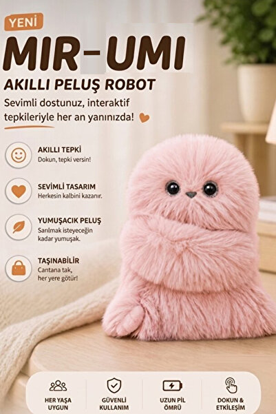 HOŞGARDENS Mir-umi Akıllı Peluş Robot Oyuncak - Hareketli Kafa - Etkileşimli ...