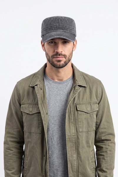 Mollycrush Premium Vintage Castro Hat |   Anthracite Unisex Comfortable Fit Vintage Cap Model