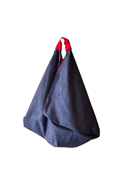 handedizayn Hande Dizayn Origami Model Denim Kot Kumaşı Kadın Omuz Çantası (D...