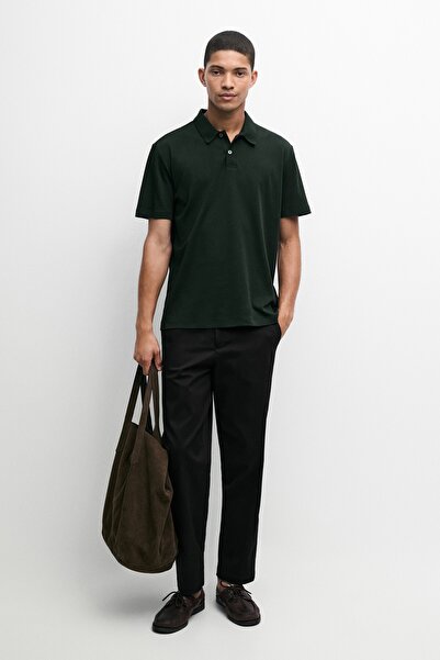 Massimo Dutti %100 pamuklu kısa kollu polo yaka t-shirt